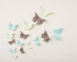 3D Wall Butterflies Butterfly Art For Nursery, Girl's Room, Classroom Or Home Decor in Honeydew, Mint & Chamoisee - thumbnail 1