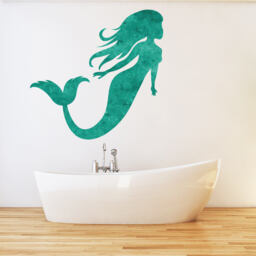 Mermaid Wall Art Decal Watercolor Decor