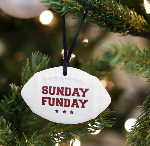 Sunday Funday - Football Lover Christmas Gift Shaped Ornament Hand Glazed Ceramic Sports Fan Present Get It Fast-Low Price - image 1
