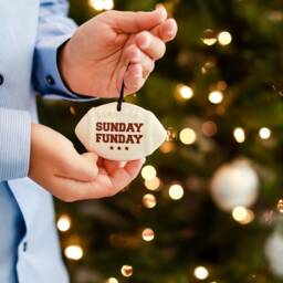Sunday Funday - Football Lover Christmas Gift Shaped Ornament Hand Glazed Ceramic Sports Fan Present Get It Fast-Low Price - thumbnail 3