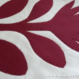 Hawaiian Quilt Pillow Covers - Red Lehua Flowers - thumbnail 4