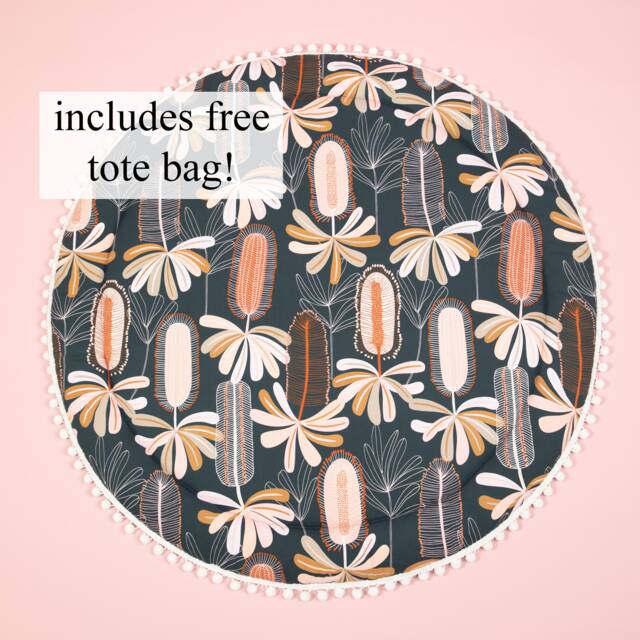 Baby Play Mat - Tummy Time Nursery Kids Navy Banksia - image 1