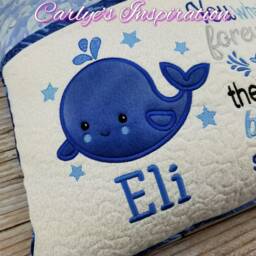 Whale Bundle Storybook Pillow Designs - 5x7 Design Includes 2 Digital Designs Applique Wording Sea Animal - thumbnail 3