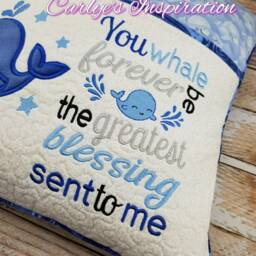 Whale Bundle Storybook Pillow Designs - 5x7 Design Includes 2 Digital Designs Applique Wording Sea Animal - thumbnail 4