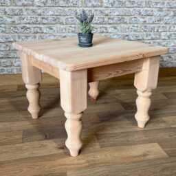 Solid Pine Coffee Table - Farmhouse Side Handmade Wooden Rustic Living Room Furniture Custom Painted Base Options - thumbnail 2