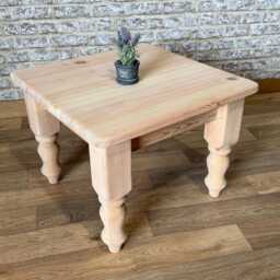 Solid Pine Coffee Table - Farmhouse Side Handmade Wooden Rustic Living Room Furniture Custom Painted Base Options - thumbnail 3