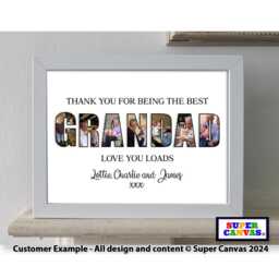 Dad Daddy Son Grandad Brother Husband Uncle Personalised Family Photo Word Art Picture Framed Print Unique Fathers Day Birthday Gift For Him - thumbnail 2