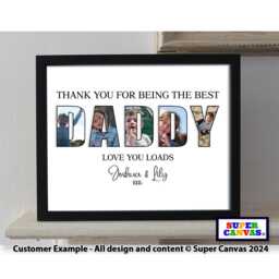 Dad Daddy Son Grandad Brother Husband Uncle Personalised Family Photo Word Art Picture Framed Print Unique Fathers Day Birthday Gift For Him - thumbnail 1