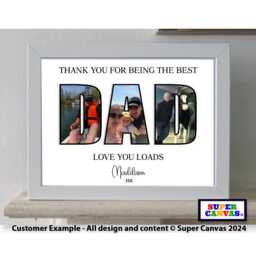 Dad Daddy Son Grandad Brother Husband Uncle Personalised Family Photo Word Art Picture Framed Print Unique Fathers Day Birthday Gift For Him - thumbnail 3