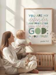Bible Verse Print, Christian Wall Art, Boys Bedroom Decor, Scripture Prints, Nursery Home Gift For Boys, Christening Gift - thumbnail 1