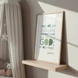 Bible Verse Print, Christian Wall Art, Boys Bedroom Decor, Scripture Prints, Nursery Home Gift For Boys, Christening Gift - thumbnail 2
