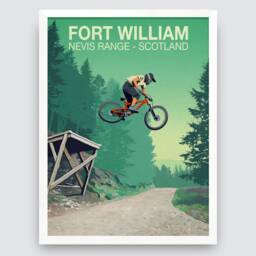 Fort William Mountain Bike Trail Poster Scotland Nevis Range Print - thumbnail 2