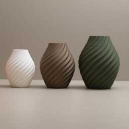 Swirl Decorative Ornament Olive Green, Gold, & White Vase, Green Home Decor Accessories - thumbnail 2