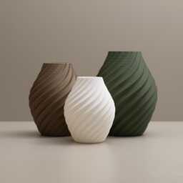 Swirl Decorative Ornament Olive Green, Gold, & White Vase, Green Home Decor Accessories - thumbnail 1