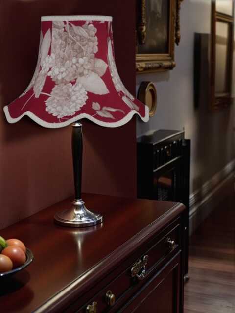 Red Floral Hydrangea Lampshade With Cream Braid Handmade For Ceiling Lights, Table & Floor Standard Lamp Shades - image 1