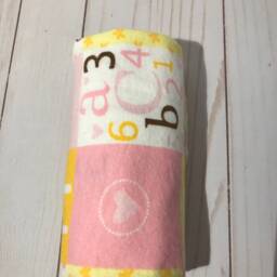 Receiving Blanket Set Of Two - 2, Giraffe Blanket, Pink Yellow Flannel Girl Baby Swaddle Blanket - thumbnail 3
