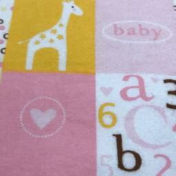 Receiving Blanket Set Of Two - 2, Giraffe Blanket, Pink Yellow Flannel Girl Baby Swaddle Blanket - thumbnail 4