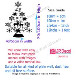 Christmas Tree Wall Decal, Reindeer Snowflake Stickers - thumbnail 2