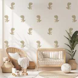 Dinosaur Wall Stickers Nursery Decor Dino Decals Neutral Bedroom Peel & Stick Wallpaper - thumbnail 3