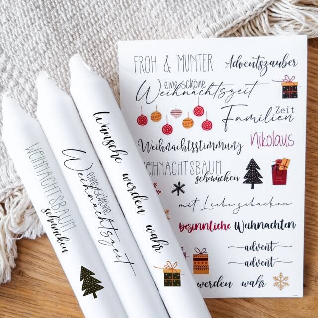 Candle Tattoos With Various Motifs - Waterslide Film Decorating Candles Christmas Tattoo - image 1