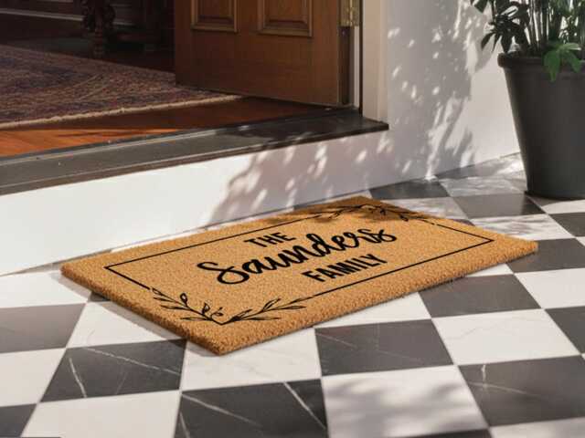 Custom Family Name Doormat Gift Idea - image 1