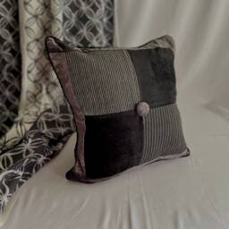 "Designers Guild Pillow Cover Bohemian Black & White Cotton Quilted Cushion - 18""x 18" - thumbnail 2