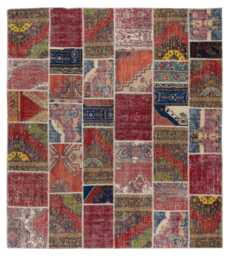 Multicolor Handmade Turkish Patchwork Rug - thumbnail 1