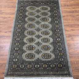 3x5 Silver Color Bokhara Rug - Washable Kitchen Wool Living Room Hand Knotted Wall Turkish - thumbnail 2