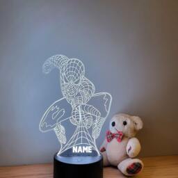 Personalised Spiderman Night Light - Children's Kids Bedroom Boys Room Led Birthday Gift - thumbnail 4