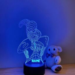Personalised Spiderman Night Light - Children's Kids Bedroom Boys Room Led Birthday Gift - thumbnail 3