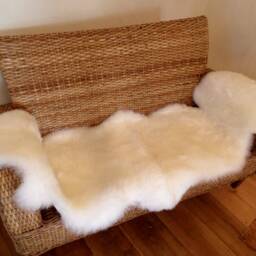 Sheepskin Lambskin Rug Natural White Double Fur Approx. 190 cm X 65 - thumbnail 2