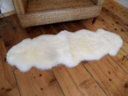 Sheepskin Lambskin Rug Natural White Double Fur Approx. 190 cm X 65 - thumbnail 1