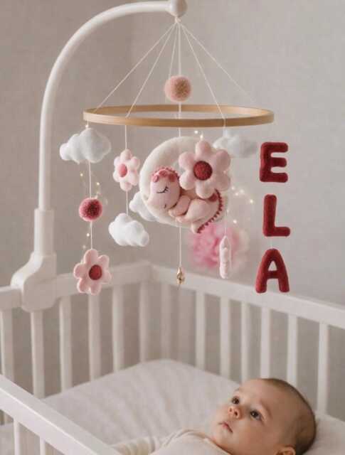 Neutral Felt Dinosaur Baby Mobile Boho Dino Nursery Crib Decor - image 1