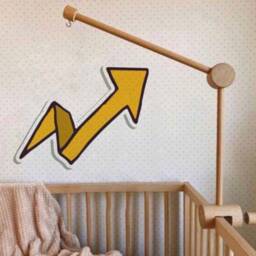 Neutral Felt Dinosaur Baby Mobile Boho Dino Nursery Crib Decor - thumbnail 4