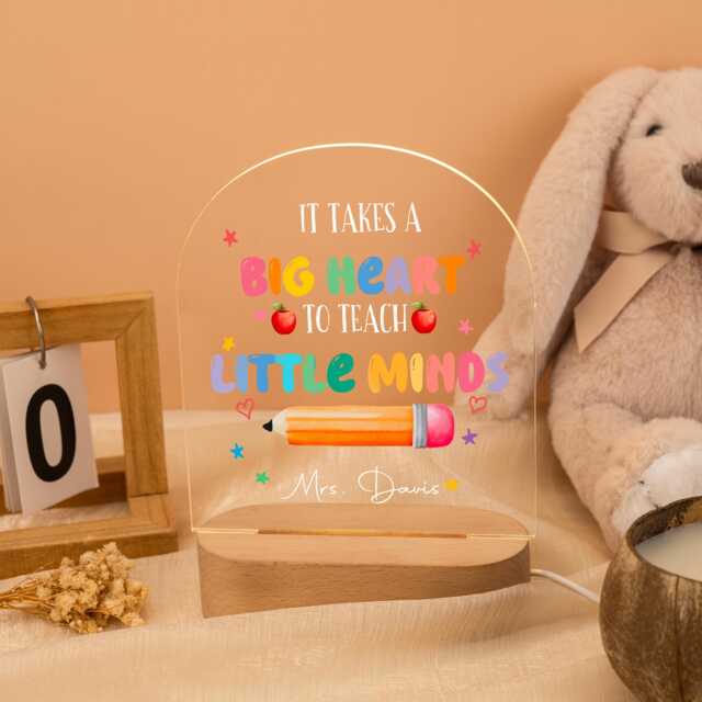Personalized Teacher Night Light Gift, End Of Year Gift For Appreciation Desk Lamp, Thank You Home Decor - image 1