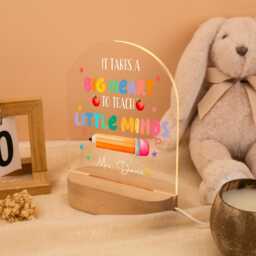 Personalized Teacher Night Light Gift, End Of Year Gift For Appreciation Desk Lamp, Thank You Home Decor - thumbnail 3