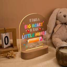 Personalized Teacher Night Light Gift, End Of Year Gift For Appreciation Desk Lamp, Thank You Home Decor - thumbnail 4