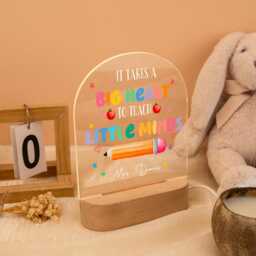 Personalized Teacher Night Light Gift, End Of Year Gift For Appreciation Desk Lamp, Thank You Home Decor - thumbnail 2