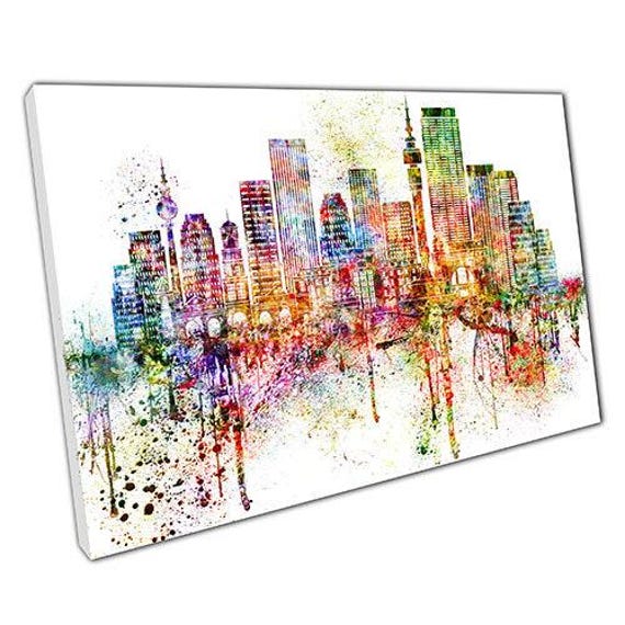 Johannesburg Skyline Canvas Art Colorful Wall Decor For Home Office - image 1