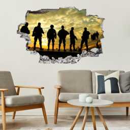 Soldier Army Military Silhouette Wall Sticker Mural Decal Print Art Kids Bedroom Home Cp54 - thumbnail 3
