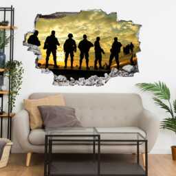 Soldier Army Military Silhouette Wall Sticker Mural Decal Print Art Kids Bedroom Home Cp54 - thumbnail 2