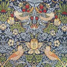 Custom Made William Morris Strawberry Thief Navy Blackout/Lining Curtains 3 - thumbnail 1