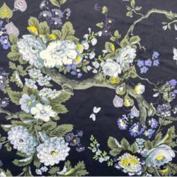 Midnight Floral Velvet Cylinder Lampshade, Extra Tall Lampshade Midnight Velvet - thumbnail 2