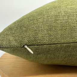 Green Linen Pillow Cover Yellow Pipping, Soft Pillow, Textured Cushion, Throw Pillows - thumbnail 4
