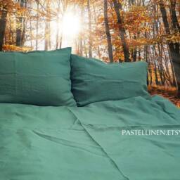 Green Comforter Cover, Emerald Duvet New Home Owner Gift - thumbnail 3