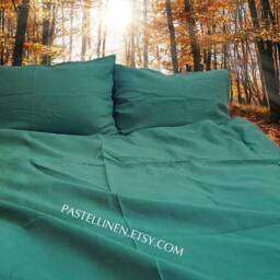 Green Comforter Cover, Emerald Duvet New Home Owner Gift - thumbnail 2