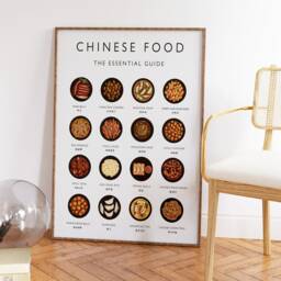 Chinese Food Art Print, Cuisine Wall Art, Poster, Cooking Gift, Kitchen Retro Gift A1/A2/A3/A4 - thumbnail 2