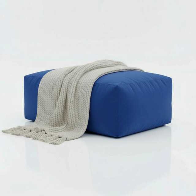 Bean Bag Rectangle Pouffe Footstools Royal Blue Ottoman Style Outdoor Indoor Water Resistant - image 1