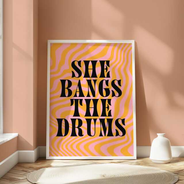 She Bangs The Drums Poster Retro Music Lyric Wall Art - image 1