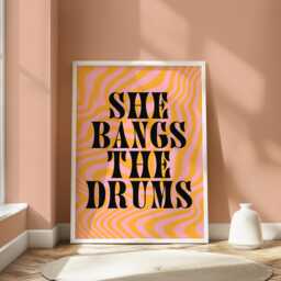 She Bangs The Drums Poster Retro Music Lyric Wall Art - thumbnail 1
